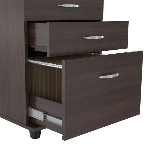 Inval File Cabinet 18.66 in W x 15.75 in D x 26.77 in H in Espresso AR-3X1R